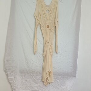 Roberto Cavalli Cream Long Sleeve Dress